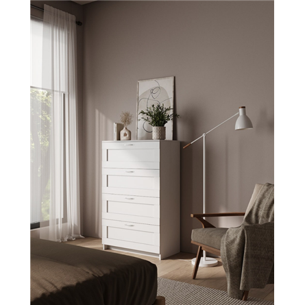 Комод СИРИУС с четырьмя ящиками, цвет белый
