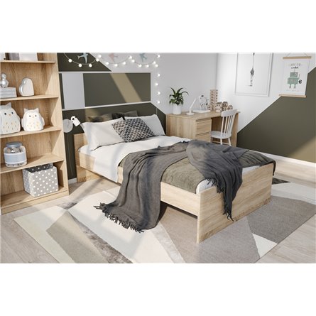 Кровать ОРИОН двухспальная с ортопедическим основанием 120х200, цвет Дуб Сонома