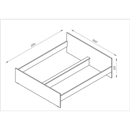 Кровать ОРИОН двухспальная с ортопедическим основанием 160х200, цвет Дуб Сонома
