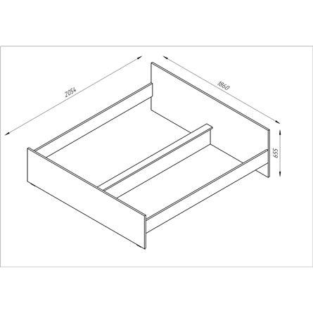 Кровать ОРИОН двухспальная с ортопедическим основанием 180х200, цвет Дуб Сонома