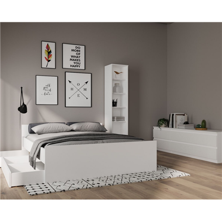 Кровать ОРИОН двухспальная с ортопедическим основанием 200х200, цвет белый