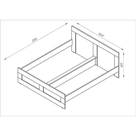 Кровать СИРИУС двухспальная с ортопедическим основанием 160х200, цвет Дуб Сонома
