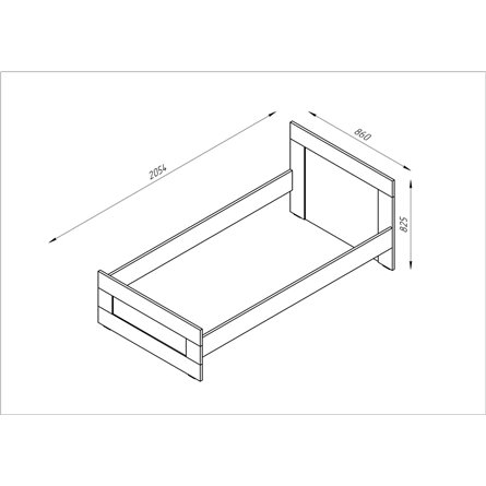 Кровать СИРИУС односпальная с ортопедическим основанием 80х200, цвет Дуб Сонома