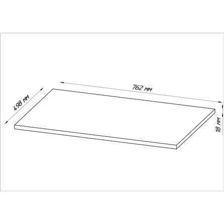 Полка ОРИОН для шкафа широкая, цвет белый