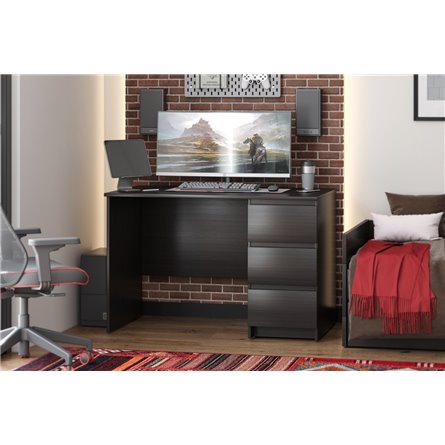 Стол КАСТОР письменный однотумбовый с тремя ящиками, цвет Дуб Венге