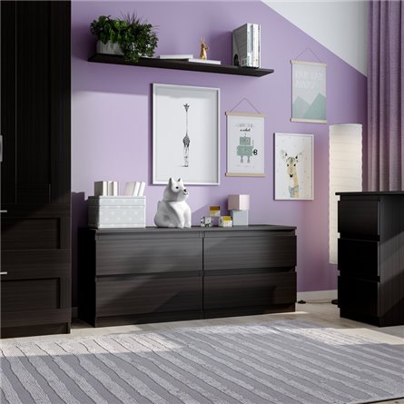 Тумба КАСТОР длинная с четырьмя ящиками, цвет Дуб Венге