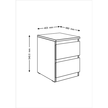 Тумба МАЛЬТА с двумя выдвижными ящиками, цвет Дуб Сонома