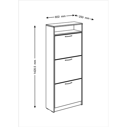 Тумба ОРИОН с тремя полками для обуви, цвет Дуб Сонома