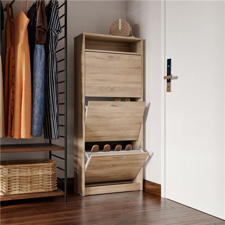 Тумба ОРИОН с тремя полками для обуви, цвет Дуб Сонома