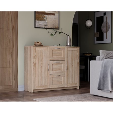 Тумба СИРИУС двухдверная с тремя ящиками, цвет Дуб Сонома