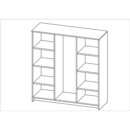 Тумба СИРИУС двухдверная с четырьмя ящиками, цвет белый