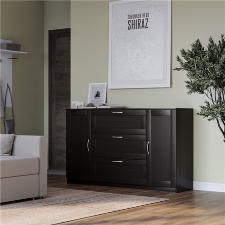 Тумба СИРИУС двухдверная, с тремя выдвижными ящиками, цвет Дуб Венге