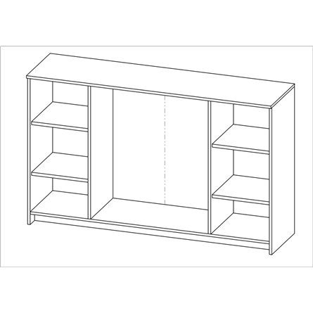 Тумба СИРИУС длинная с двумя стеклянными дверьми и тремя ящиками, цвет Дуб Сонома