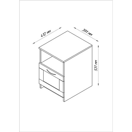 Тумба СИРИУС прикроватная с одним ящиком, цвет Дуб Венге
