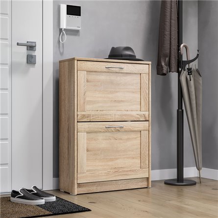 Тумба СИРИУС с двумя откидными полками для обуви, цвет Дуб Сонома