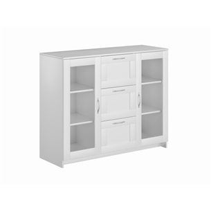 BRIMNES / СИРИУС тумба с двумя стеклянными дверьми и тремя ящиками