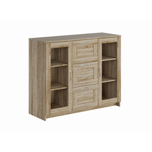 BRIMNES / СИРИУС тумба с двумя стеклянными дверьми и тремя ящиками