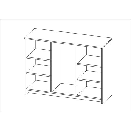 Тумба СИРИУС с двумя стеклянными дверьми и тремя ящиками, цвет Дуб Сонома