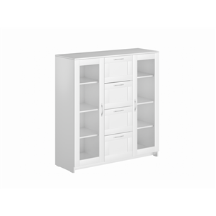 BRIMNES / СИРИУС тумба с двумя стеклянными дверьми и четырьмя ящиками