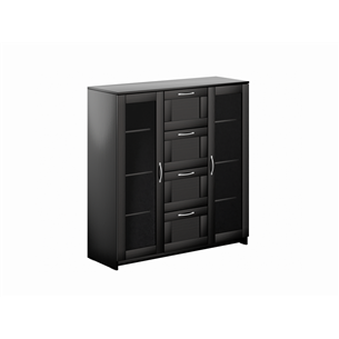 BRIMNES / СИРИУС тумба с двумя стеклянными дверьми и четырьмя ящиками