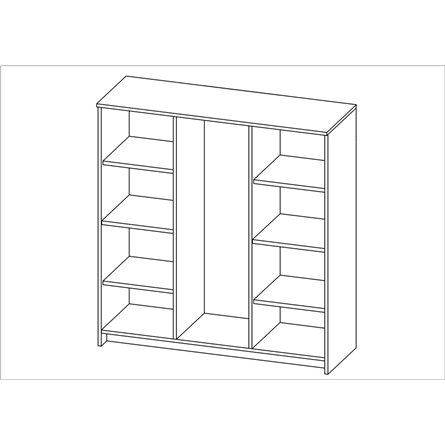 Тумба СИРИУС с двумя стеклянными дверьми и четырьмя ящиками, цвет Дуб Венге