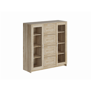 BRIMNES / СИРИУС тумба с двумя стеклянными дверьми и четырьмя ящиками