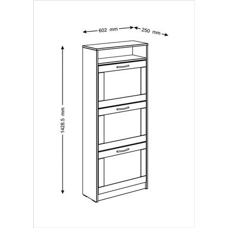 Тумба СИРИУС с нишей и тремя откидными полками для обуви, цвет белый