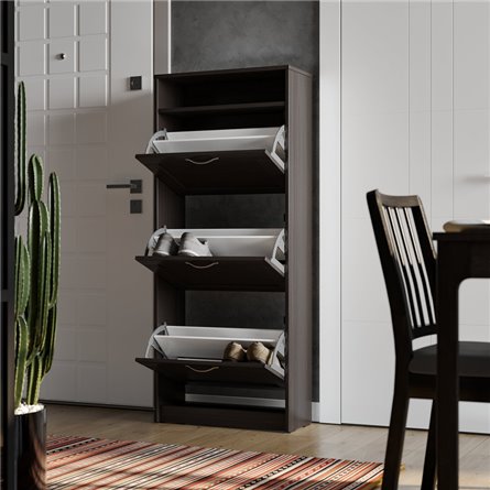 Тумба СИРИУС с нишей и тремя откидными полками для обуви, цвет Дуб Венге