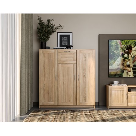 Тумба СИРИУС трехдверная с одним ящиком, цвет Дуб Сонома