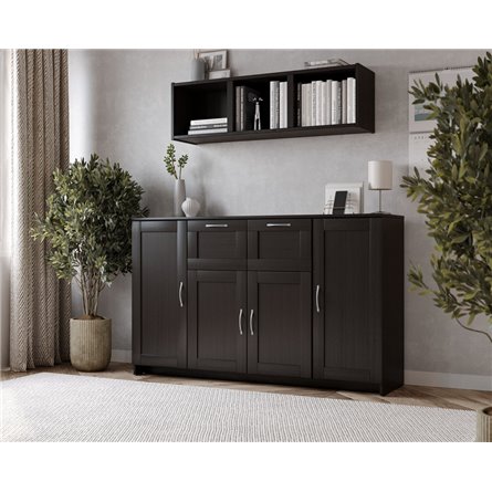 Тумба СИРИУС четырехдверная, с двумя выдвижными ящиками, цвет Дуб Венге