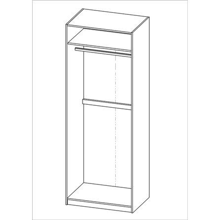 Шкаф ПЕГАС двухдверный с рамочным фасадом, цвет Дуб Сонома