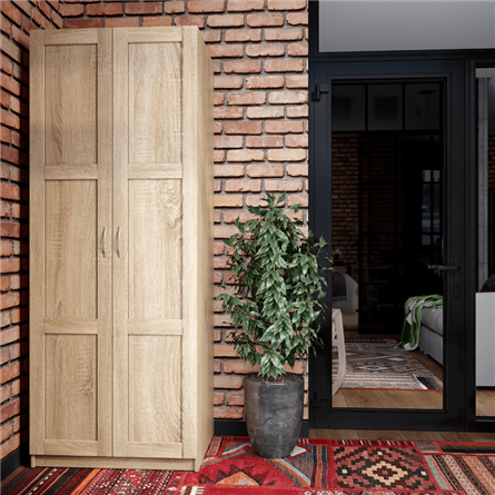 Шкаф ПЕГАС двухдверный с рамочным фасадом, цвет Дуб Сонома