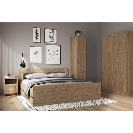 Шкаф ПЕГАС трехдверный с рамочным фасадом, цвет Дуб Сонома