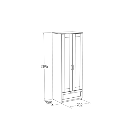 Шкаф СИРИУС двудверный белый с выдвижным ящиком