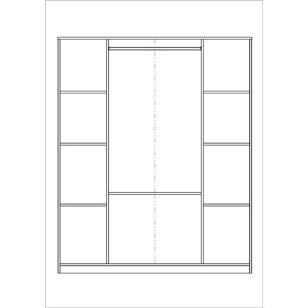 Шкаф СИРИУС четырехдверный с двумя выдвижными ящиками и зеркалом, цвет Дуб Сонома