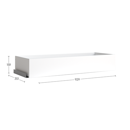 Ящик МАКС длинный выдвижной в двухдверный узкий шкаф, цвет белый