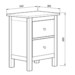 Комод 02 Кантри белый с двумя ящиками