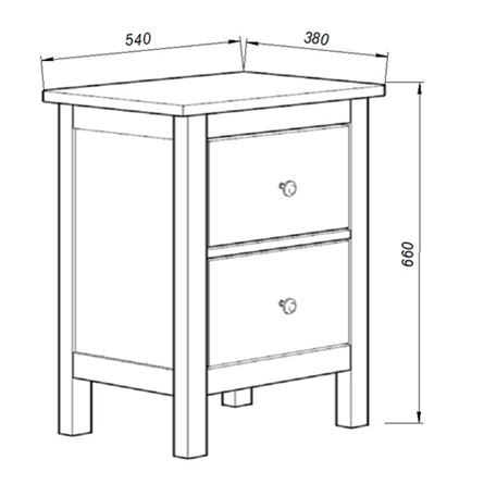 Комод 02 Кантри белый с двумя ящиками