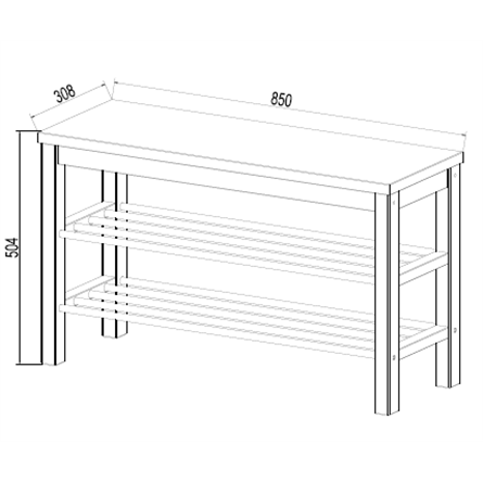 Скамья 85х50 Кантри для обуви белая