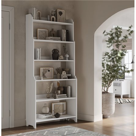 Стеллаж Вествик, массив сосны, цвет белый