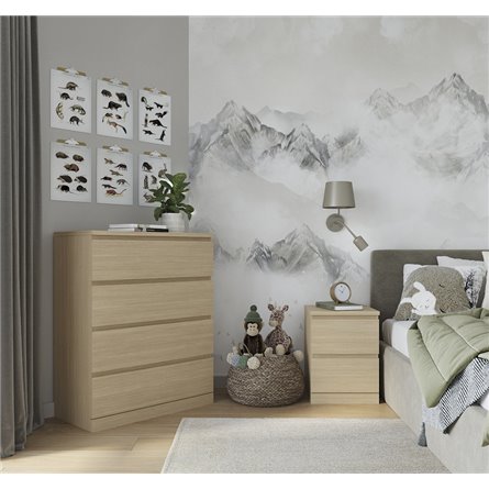 Комод Варма 4 с четырьмя выдвижными ящиками, цвет дуб белёный