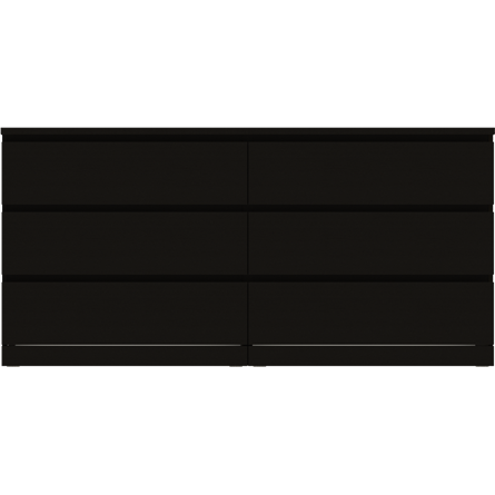 Комод Варма 6Д большой с шестью выдвижными ящиками, цвет ясень черный