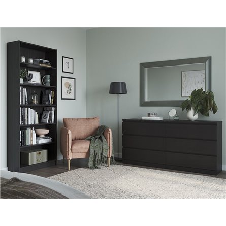 Комод Варма 6Д большой с шестью выдвижными ящиками, цвет ясень черный