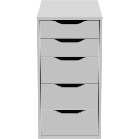 Комод Ингар белый с пятью выдвижными ящиками