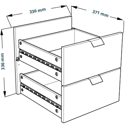 Комплект двух выдвижных ящиков Фора 4.2, цвет дуб беленый