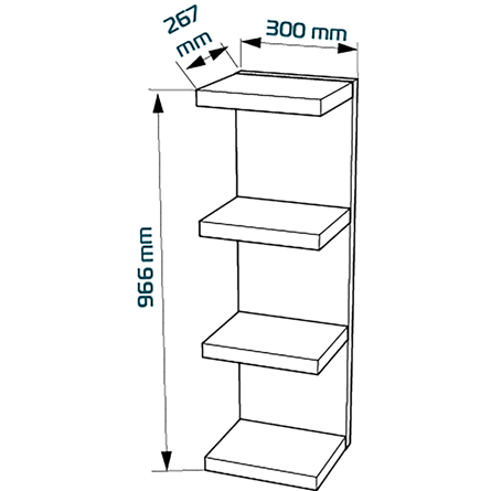 Полка настенная Фора 100Е, цвет дуб беленый