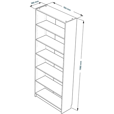 Стеллаж Варма 80, высокий с шестью полками, цвет белый
