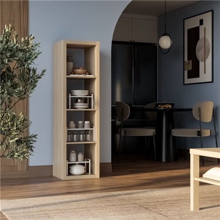 Стеллаж Фора 4 с четырьми открытыми ячейками, тамбурат, цвет дуб беленый