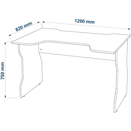 Стол компьютерный ВАРДИГ K1 120x82, антрацит/красный