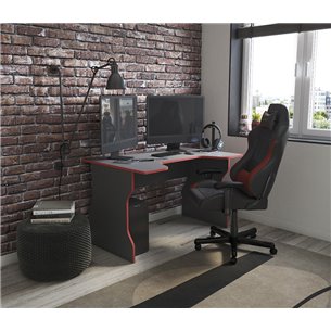 Стол компьютерный ВАРДИГ K1 120x82, антрацит/красный